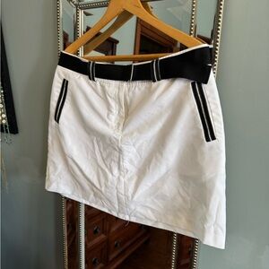 Izod White Mini Skirt with Black Waistband and Trim Accents
